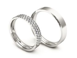 Złote Obrączki z diamentami Obrączki złoto 585 - P40160T155b