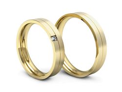 Złote Obrączki z diamentem złote obrączki - P40160T166zmp