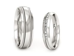 Obrączki z brylantami białe złoto 585 - P40601518T172b