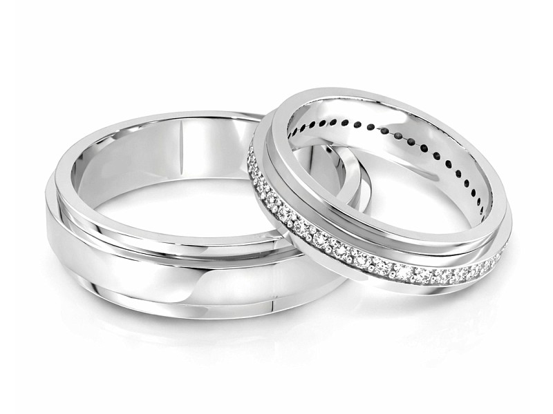 Obrączki pallad z diamentami - P45220T228PLL - 2