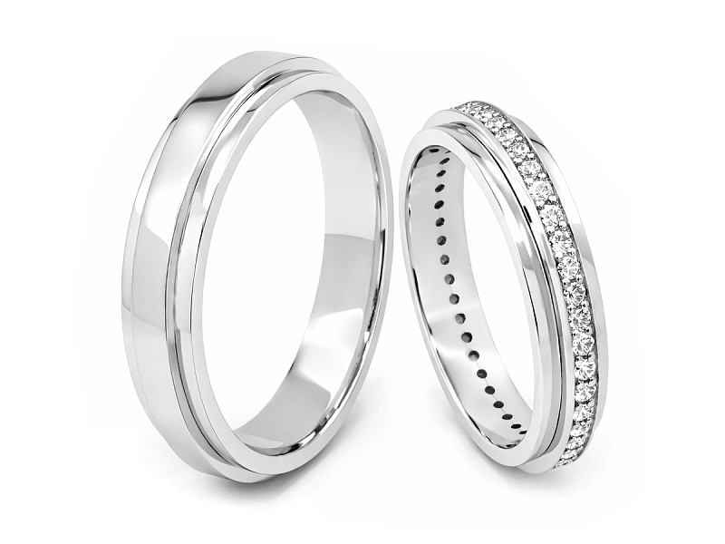 Obrączki pallad z diamentami - P45220T228PLL - 3