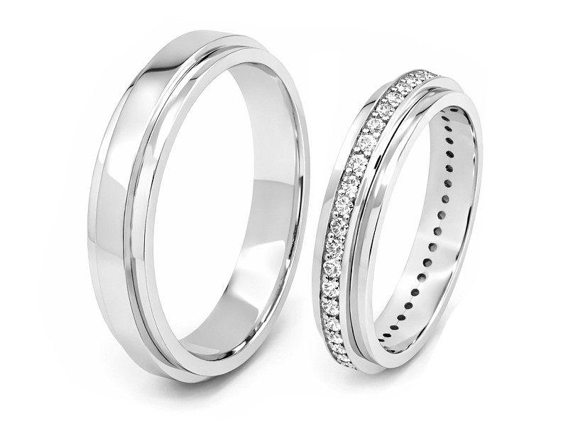 Obrączki pallad z diamentami - P45220T228PLL - 1