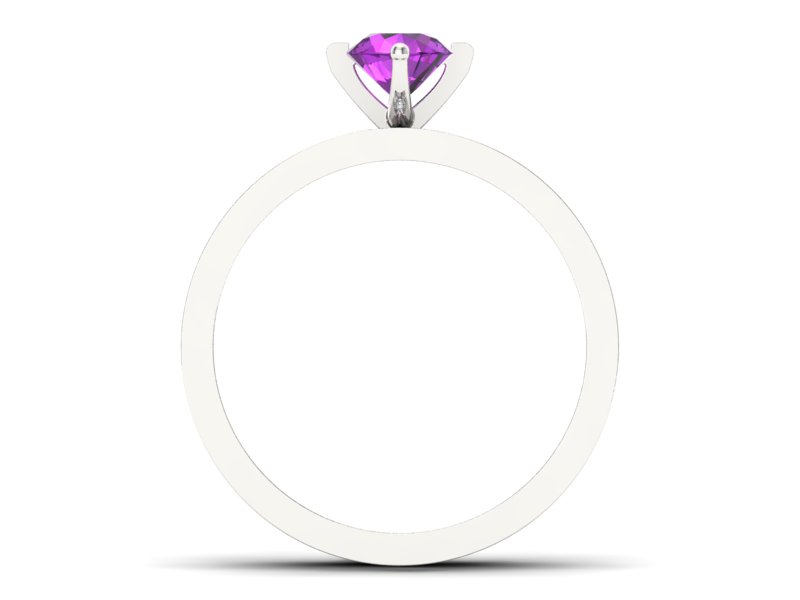 Złoty Pierścionek z ametystem i brylantami - P47145T33bat - 2