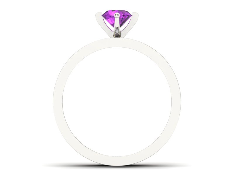 Złoty Pierścionek z ametystem i brylantami - P47145T33bzat - 2