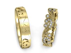 Obrączki z diamentami złote żółte złoto 14k - P47160T211z