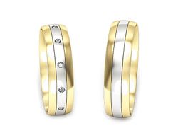 Obrączki z diamentami dwukolorowe złoto 585 - P50130T225zb