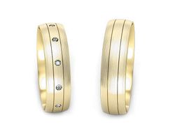 Obrączki złote z brylantami żółte złoto 585 - P50130T225zmp
