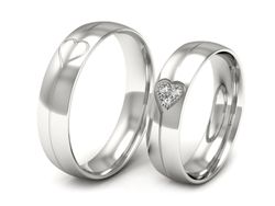 Złote Obrączki z diamentami białe złoto 585 - P50140t137b