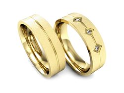 Obrączki z diamentami złote żółte złoto 14k - P50140T56zms