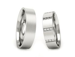 Obrączki z diamentami nowoczesne białe 585 - P50140T59bmp