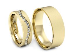 Obrączki z brylantami złote żółte złoto 14k - P50145T36zms