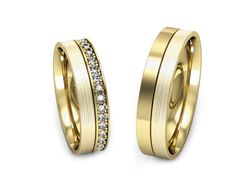 Obrączki z diamentami z żółtego złota 585 - P50150T201zmp