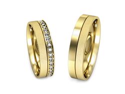 Obrączki z diamentami z żółtego złota 585 - P50150T201zms