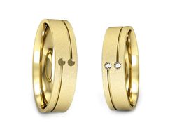 Obrączki z diamentami z żółtego złota 585 - P50150T203zms