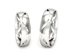 Złote Obrączki z diamentem białe złoto 585 - P50150T204b