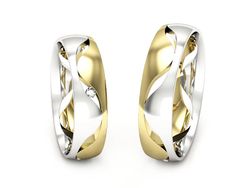 Obrączki z diamentem białe i żółte złoto - P50150T204zb