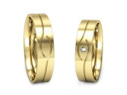 Obrączki z diamentem złote żółte złoto 14k - P50150T206z