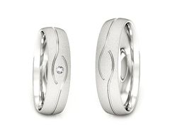 Obrączki z diamentem złote białe złoto 585 - P50150T207bms