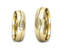 Obrączki z diamentem złote żółte złoto 14k - P50150T207zmp