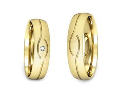 Obrączki z diamentem złote żółte złoto 14k - P50150T207zms