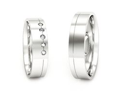 Obrączki z diamentami soczewka białe złoto - P50150T221b