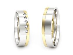 Obrączki z diamentami złote żółte białe 14k - P50150T221bz