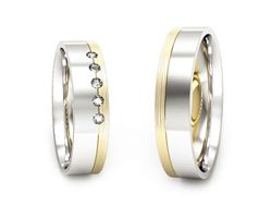 Obrączki z diamentami złoto dwukolorowe 585 - P50150T221bzmp