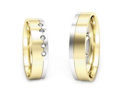 Obrączki z diamentami dwukolorowe złoto 585 - P50150T221zb