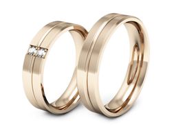 Obrączki z brylantami złote różowe złoto 585 - p50160110c