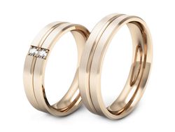 Obrączki z brylantami nowoczesne różowe 585 - p50160110cmp