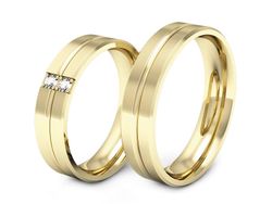 Obrączki z brylantami złote żółte złoto 14k - p50160110z