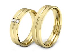 Obrączki z brylantami złote żółte złoto 14k - p50160110zms