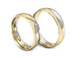 Obrączki ślubne z diamentami dwukolorowe - P50160T195bzms