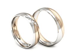 Obrączki z diamentami złote różowe i białe - P50160T195cb