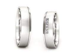 Obrączki z diamentami białe złoto 585 - P50160T209bmp