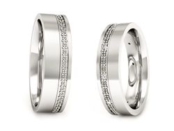 Obrączki z diamentami nowoczesne białe 585 - P50165T37b