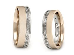 Obrączki z diamentami różowo białe złoto - P50165T37cbms