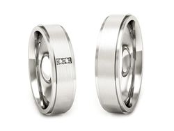 Obrączki z diamentami nowoczesne białe 585 - P50170T24b