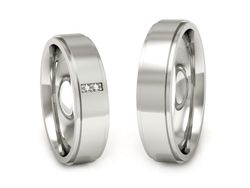 Obrączki z diamentami nowoczesne białe 585 - P50170T24bp