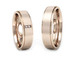 Obrączki z diamentami złote różowe złoto 585 - P50170T24c