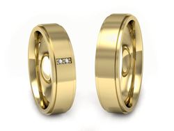 Obrączki z diamentami złote żółte złoto 14k - P50170T24zp