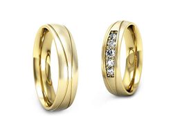 Obrączki z diamentami żółte zloto 585 14k - P50180T190zmp