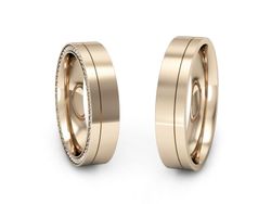 Obrączki z brylantami różowe złoto 585 - P50220180T186c
