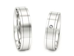 Złote Obrączki z brylantami białe złoto 585 - P52145320b