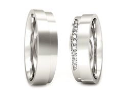 Obrączki z diamentami nowoczesne białe 585 - P53170T55B