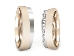 Obrączki z diamentami białe złoto 585 - P53170T55bcms