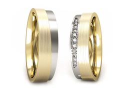Obrączki z diamentami złoto dwukolorowe 585 - P53170T55BZmp