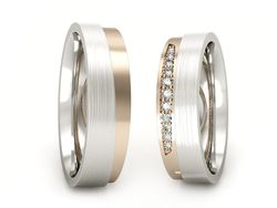 Obrączki z diamentami różowe i białe złoto - P53170T55cbmp