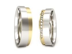 Obrączki z diamentami dwukolorowe obraczki - P53170T55ZB
