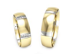 Obrączki ślubne z diamentami dwukolorowe - P55150T196zb